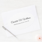 Duidelijk Wit Minimalistisch Professioneel Modern Ovale Sticker (Envelop)