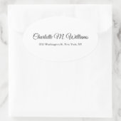 Duidelijk Wit Minimalistisch Professioneel Modern Ovale Sticker (Tas)