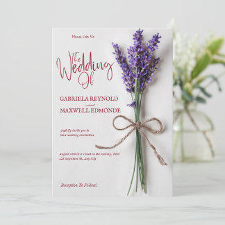 Duidelijke Bloemen Blauwe Lavendel Bruiloft Kaart