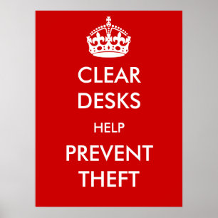Duidelijke Deskundigen Help Theft Poster te voorko