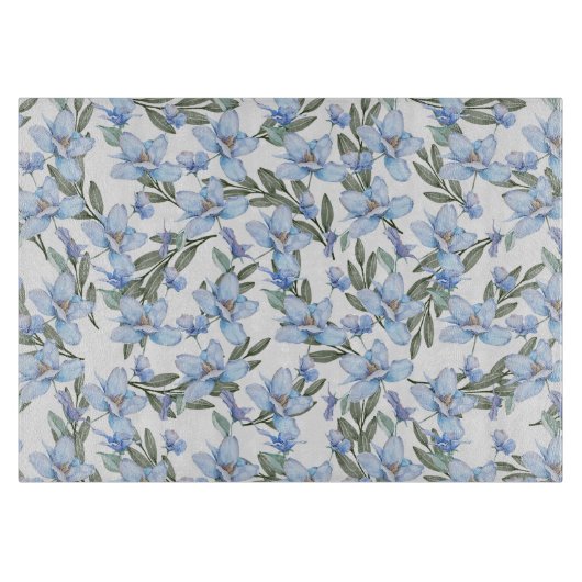 Duidelijke Elegantie: Transparante Blauwe &Green B Snijplank (Voorkant)