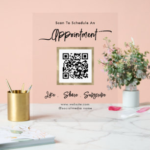 Duidelijke Kleine Bedrijfs Afspraak QR Code Acryl Bord