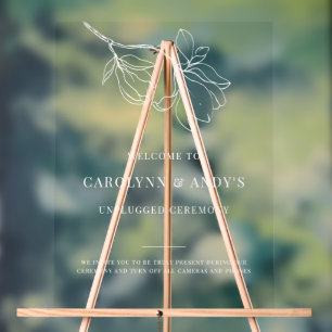 Duidelijke minimalistische Unplugged Wedding Cerem Acryl Bord