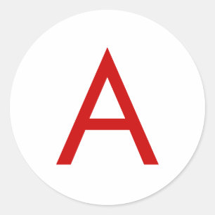 Duidelijke Moderne Witte Rode Monogram Initiaal Le Ronde Sticker