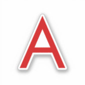 Duidelijke Moderne Witte Rode Monogram Initiaal Le Sticker (Voorkant)