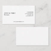 Duidelijke Professionele Minimalistisch Wit Eenvou Visitekaartje (Voorkant / Achterkant)