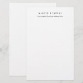 Duidelijke Professionele Zwart-wit Minimalist Briefpapier (Voorkant / Achterkant)