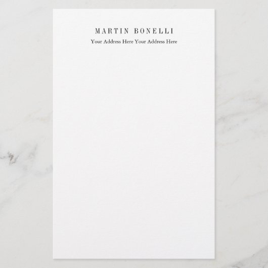 Duidelijke Professionele Zwart-wit Minimalist Briefpapier (Voorkant)