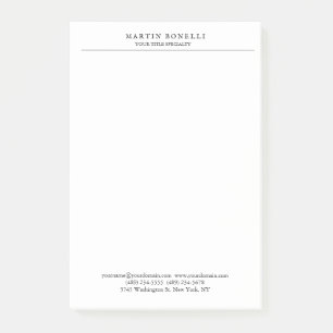 Duidelijke Professionele Zwart-wit Minimalist Post-it® Notes