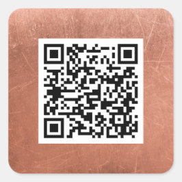 Duidelijke QR-Code Elegant Koper Brons Professione Vierkante Sticker