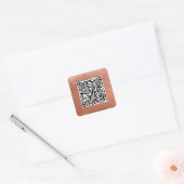 Duidelijke QR-Code Elegant Koper Brons Professione Vierkante Sticker (Envelop)