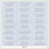 Duif Blauw Elegant Script 24 Bruiloft Gast Adres Sticker (Vel)