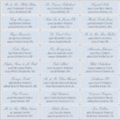 Duif Blauw Elegant Script 24 Bruiloft Gast Adres Sticker (Voorkant)