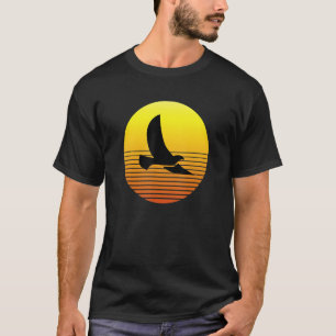 Duif Duiven Vogel Silhouet bij Zonsondergang Wilde T-shirt