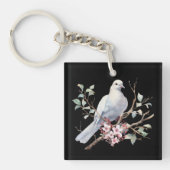 Duif en Bloemhart Sleutelhanger (Voorkant)