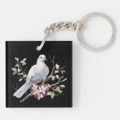 Duif en Bloemhart Sleutelhanger (Achterkant)