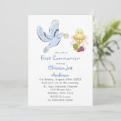 Duif en hostie Eerste Communie  Kaart (Staand voorkant)