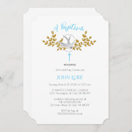 Duif en Kruis Doop Uitnodiging {Boy}