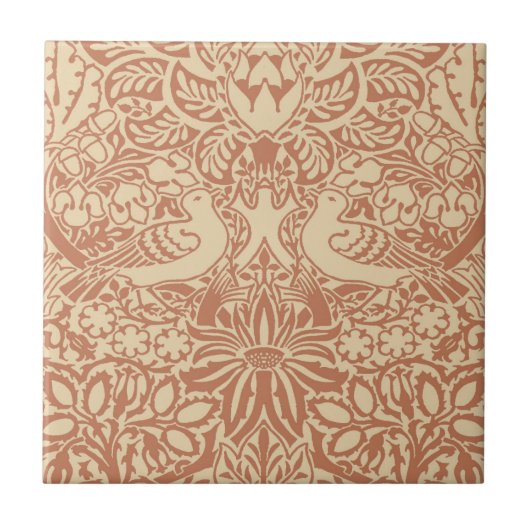 Duif en Roos Keramische Tegel Tegeltje (Voorkant)