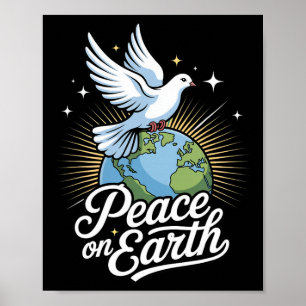 Duif en Wereld Vrede Op Aarde Geloof Kerstmis  Poster