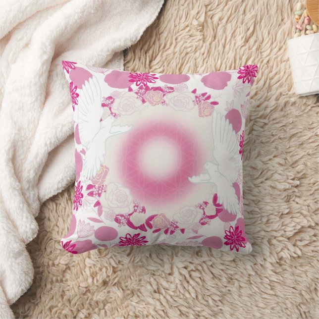 duif met bloem kussen (Deken)
