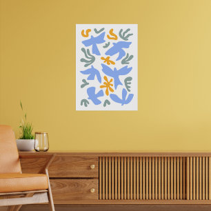 Duif met bloemen in folk stijl Moderne vormen Poster