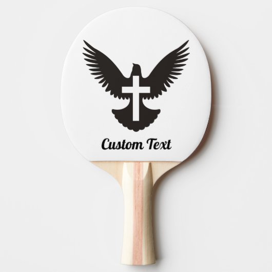 Duif met Cross Ping-Pong Paddle Tafeltennisbatje (Voorkant)