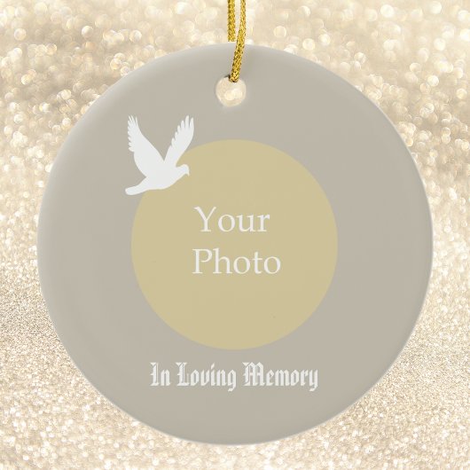 Duif met Foto Memorial Kerstversiering Keramisch Ornament