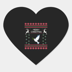 Duif met Kerstvogel Hart Sticker
