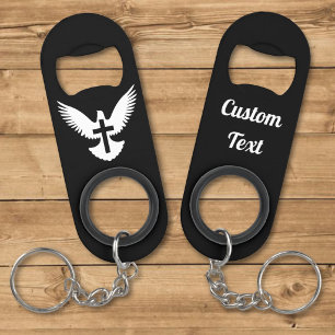 Duif met kruissleutelhanger flesopener mini flessenopener
