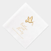 Duif met twee linten moderne bruiloft folie servetten (Rechts)