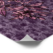 Duif op tak Paarse vogel Abstracte kunst Poster (Hoek)