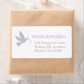 Duif paarse bruiloft retour antwoord groot adres etiket (Insitu)