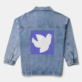 duif schilderkunst denim jacket
