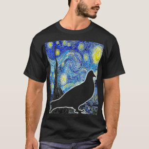 Duif Sterrennacht Van Gogh Vogelspotten Ornithol T-shirt