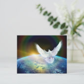 Duif van de Heilige Geest van de Vrede over Aarde Briefkaart (Staand voorkant)