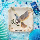 "Duif van de hoop" Papieren Bordje (Feest)