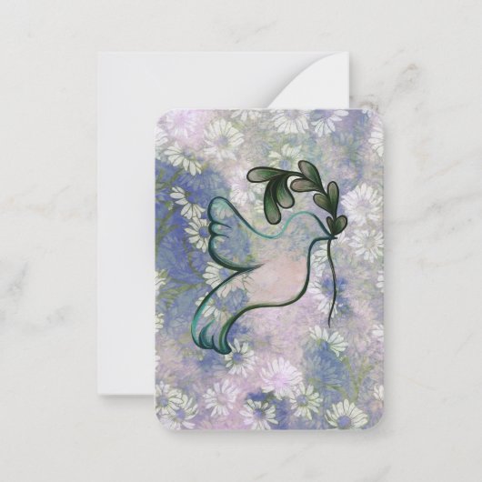 Duif van hoop en vrede notitiekaartje (Voorkant)