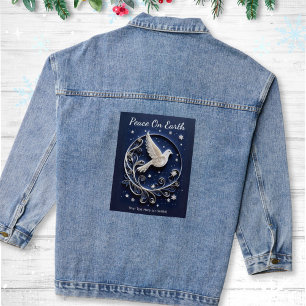 Duif van Vrede Elegante Nep-Papercraft Nachthemel Denim Jacket