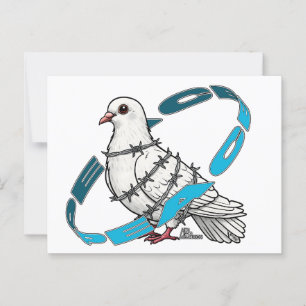 Duif van vrede in Barbed Wire Embrace Briefkaart