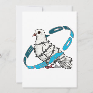 Duif van vrede in Barbed Wire Embrace Kaart