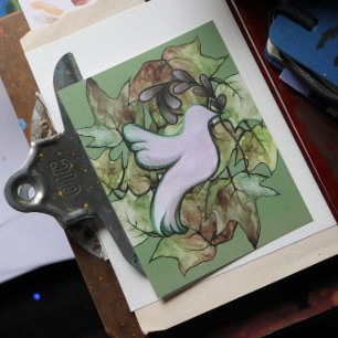 Duif van vrede op aarde en hoop op vrede in de wer feestdagenkaart