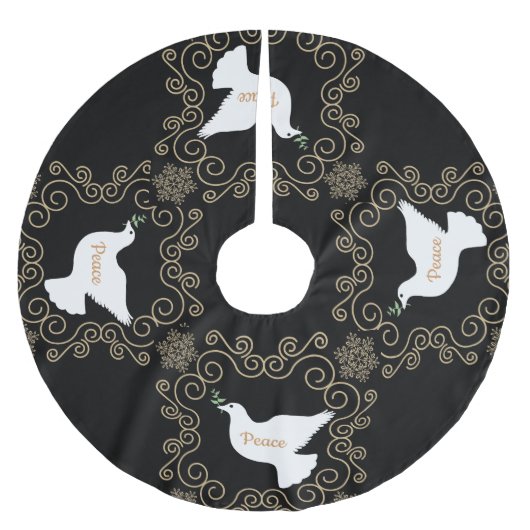 Duif van vrede zwart-wit kerstboom rok (Voorkant)