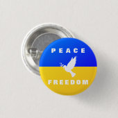 Duif van Vredessteun Oekraïense Buttonnen - Freedo Ronde Button 3,2 Cm (Voorkant /achterkant)