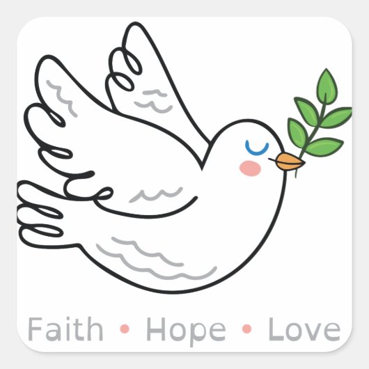 duif vierkante sticker (Voorkant)