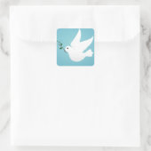 duif vierkante sticker (Tas)