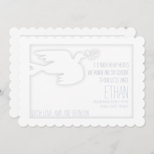 Duif voor een engel kind begrafenis aankondiging