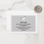 Duif Vrede Vliegen Na Begrafenis Dank U Kaarten Notitiekaartje (Voorkant / Achterkant in situ)