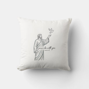 Duif Vrede zij met U Christelijke Vintage T-shirt Kussen