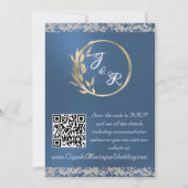 Duif, Zilveren Hart & Glitter, QR Code - Blauw Kaart (Achterkant)